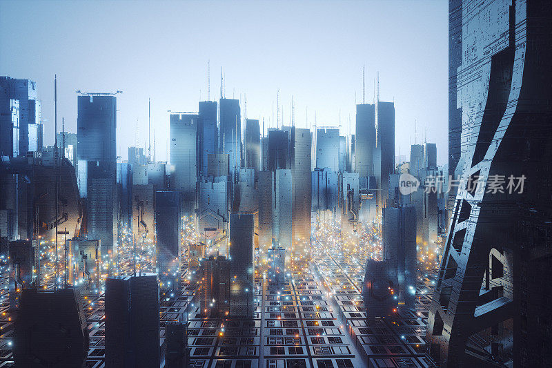 Futuristic cityscape